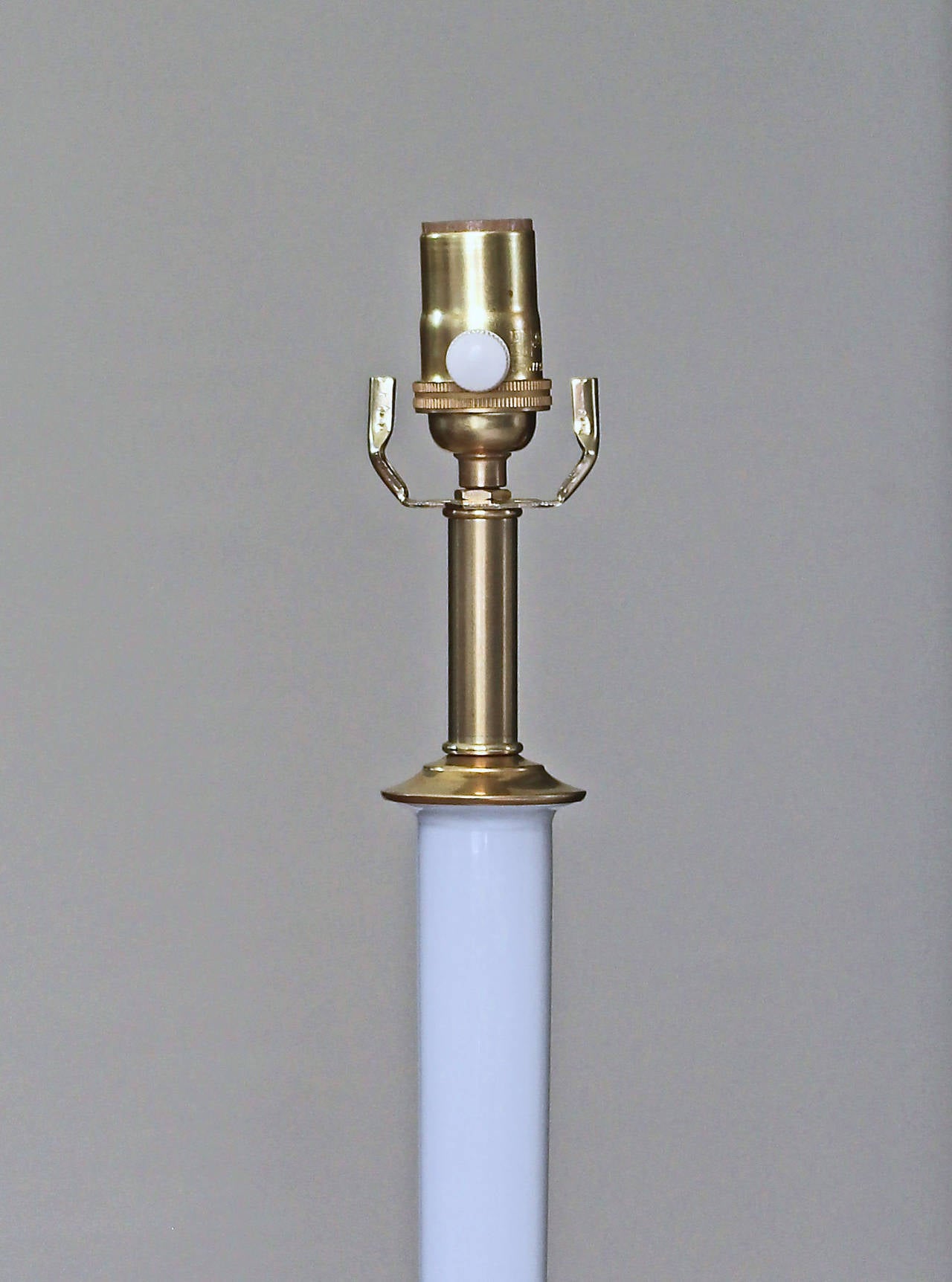 Tall Murano Italian White Glass Table Lamp 2