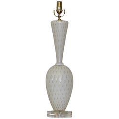 Barbini Murano White and Gold Controlled Bubble Table Lamp