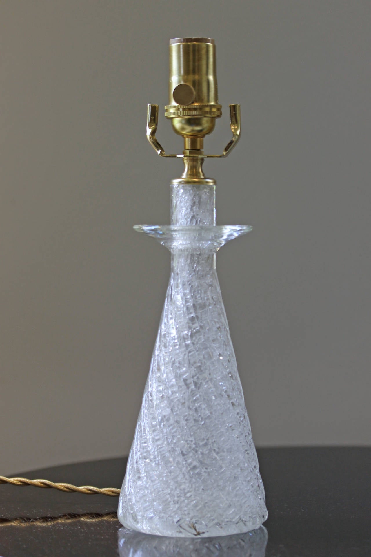Mid-20th Century Pair Diminutive Murano Mantle Lamps
