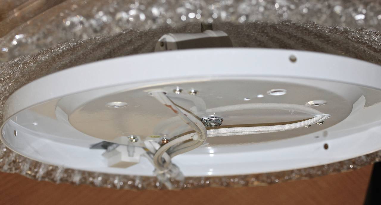 Pair Murano Rugiadoso Clear Glass Flush Mount Ceiling Lights 1