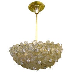 Barovier Murano Glass Floral Light Ceiling Pendant