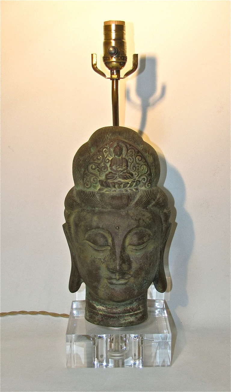 Bronze Quan Yin Table Lamp 5