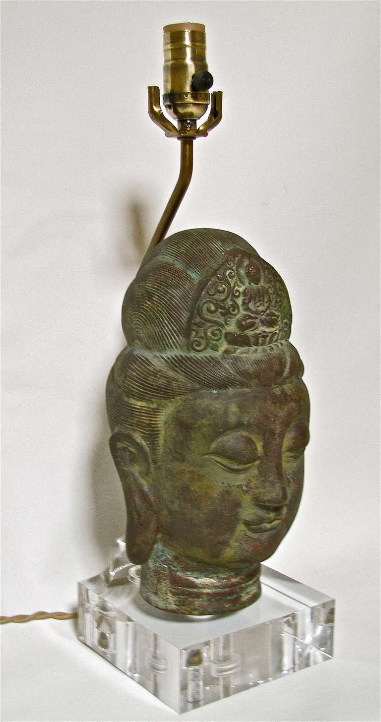Bronze Quan Yin Table Lamp 2