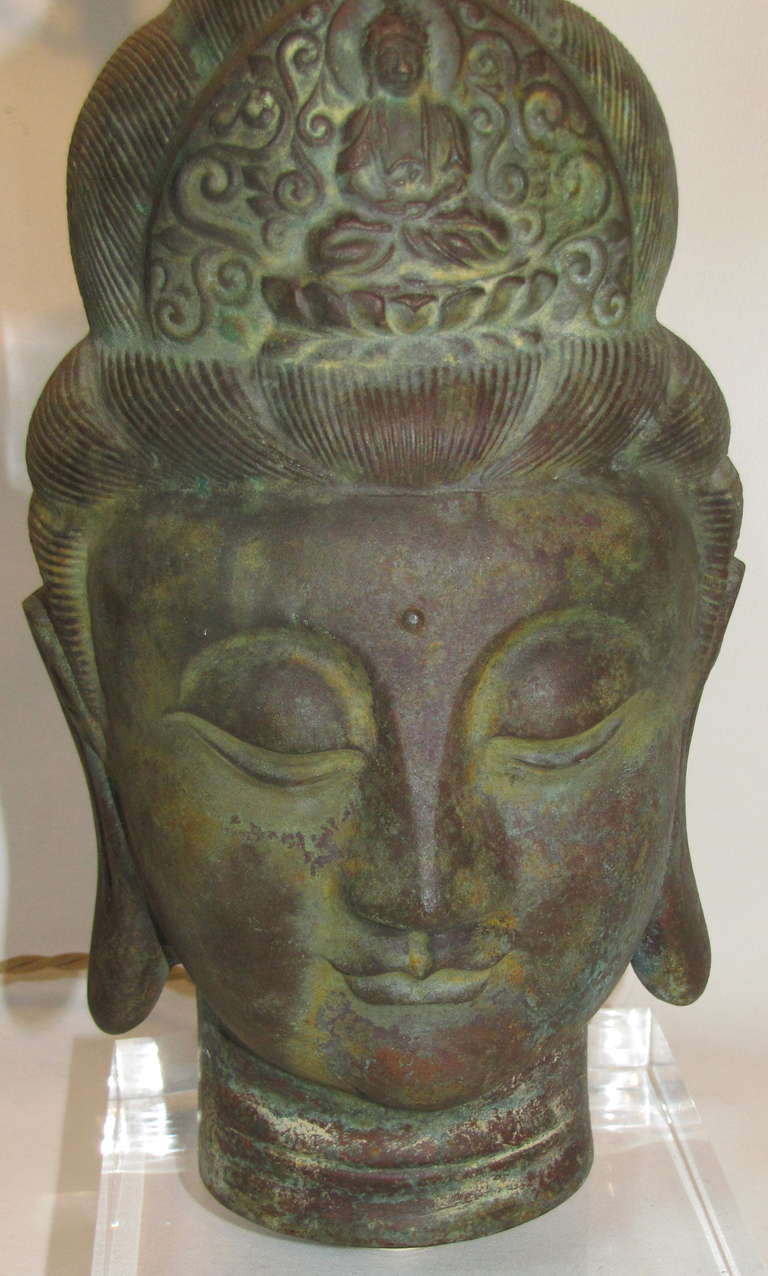 Bronze Quan Yin Table Lamp 3