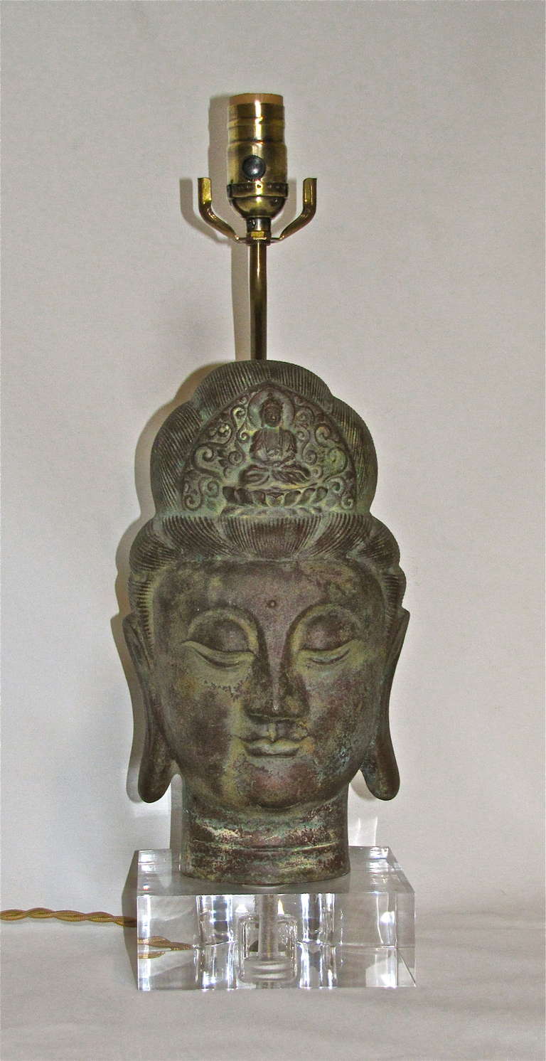 Bronze Quan Yin Table Lamp 1