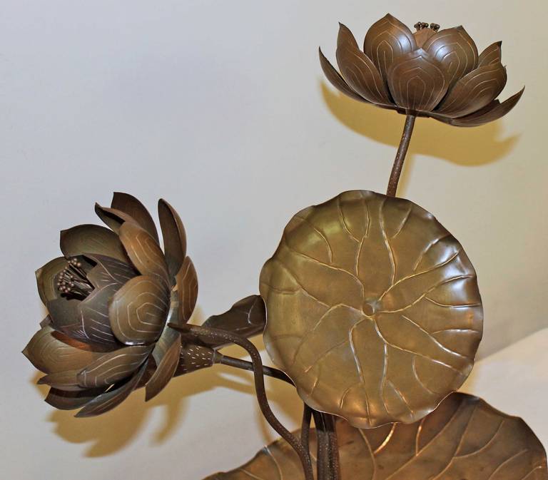 Large Brass Lotus Flower Centerpeice 2