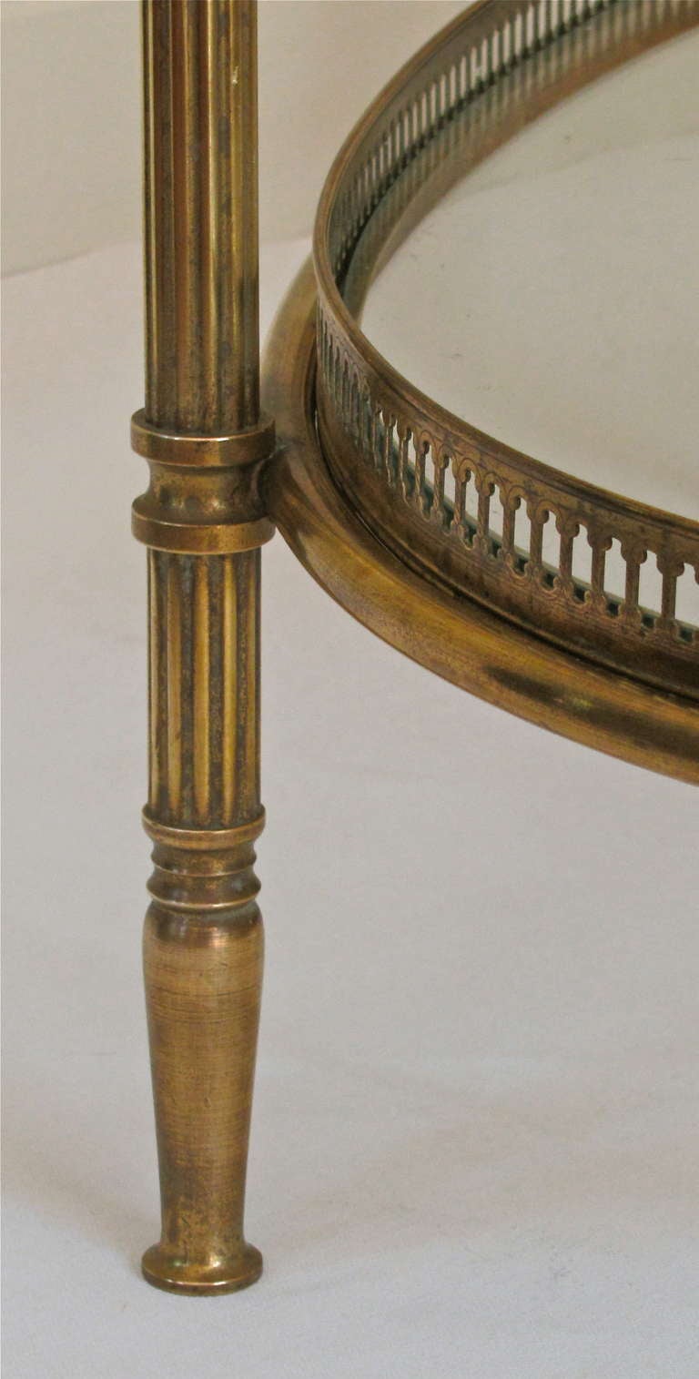 French Brass Oval 2 Tier Side Table Removeable Tray 5