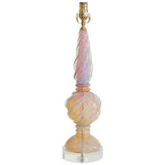 Italian Murano Opalescent Glass Table Lamp