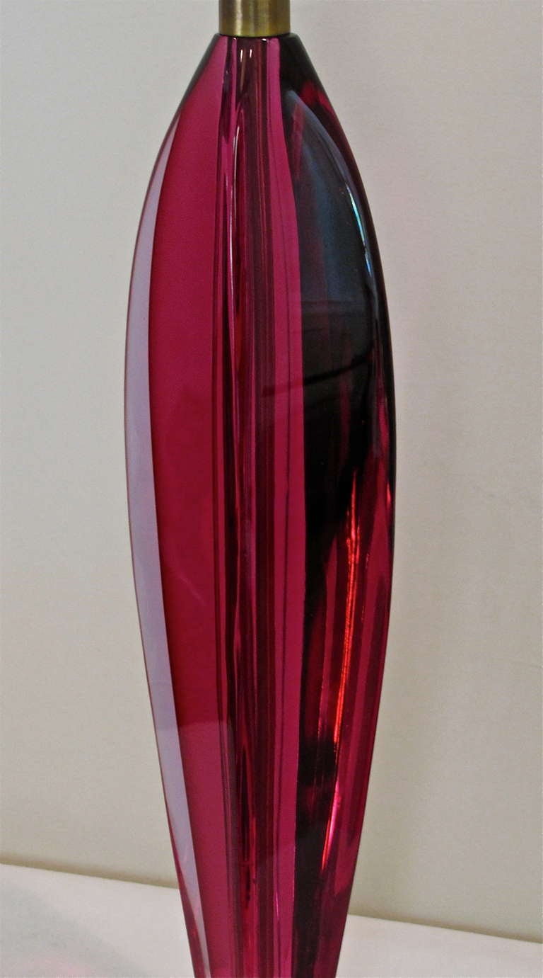 Flavio Poli Murano Cranberry Colour Table Lamp 1