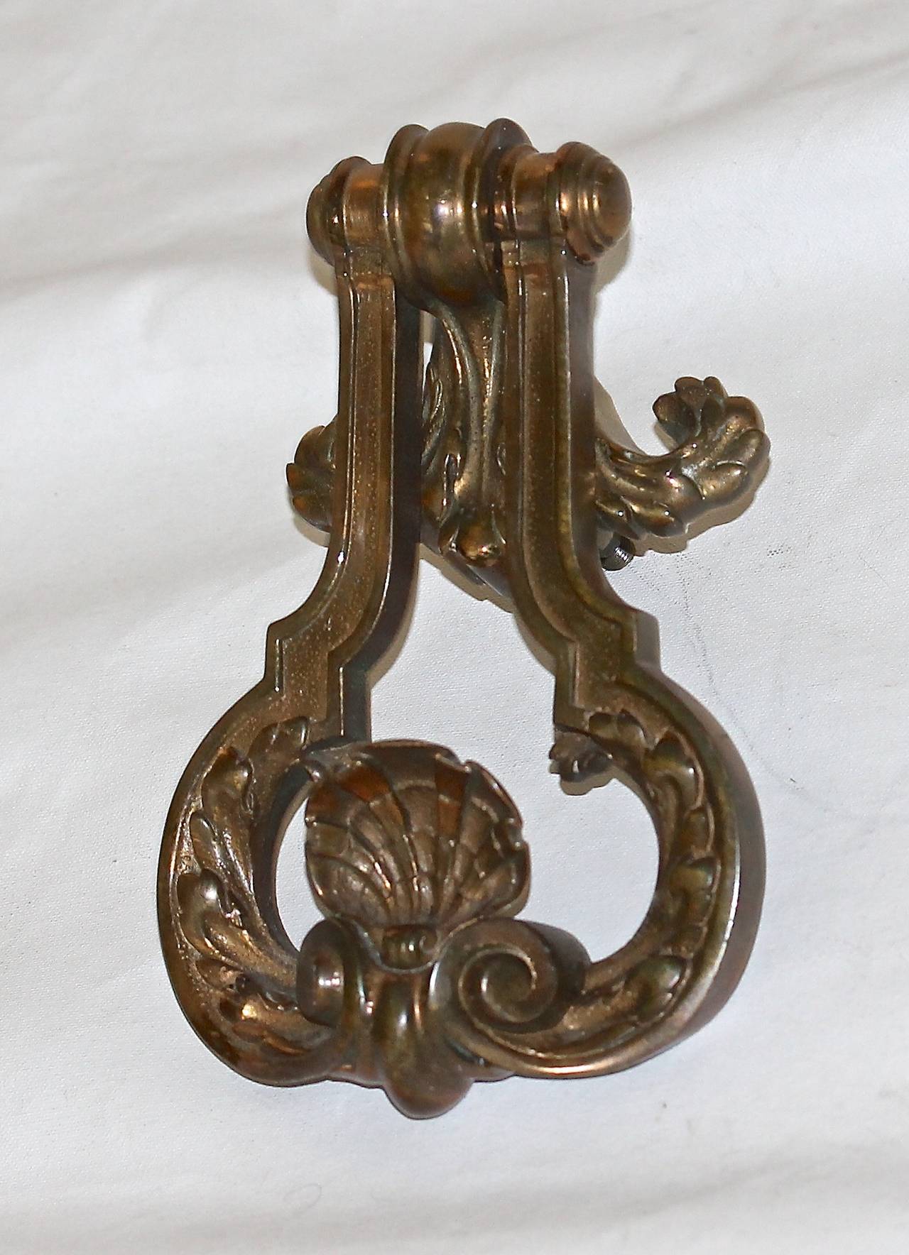 Large French Bronze Door Knocker In Excellent Condition In Palm Springs, CA