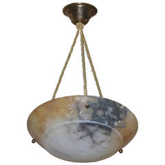 French Alabaster Ceiling Pendant Light