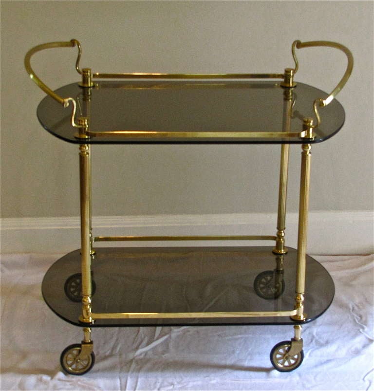 French Brass Tea Bar Cart
