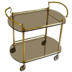 French Brass Tea Bar Cart