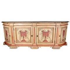 Antique Large 19th Century Italian Polychrome Credenza