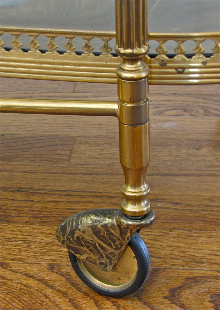 Large French Brass Bar Cart 2