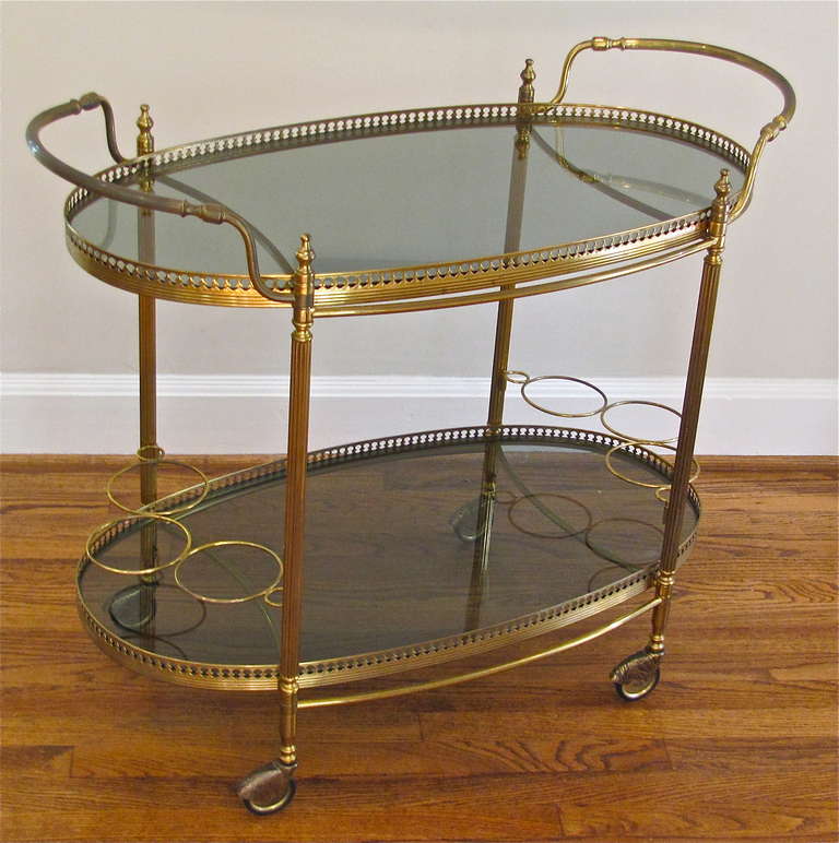 Large French Brass Bar Cart 3