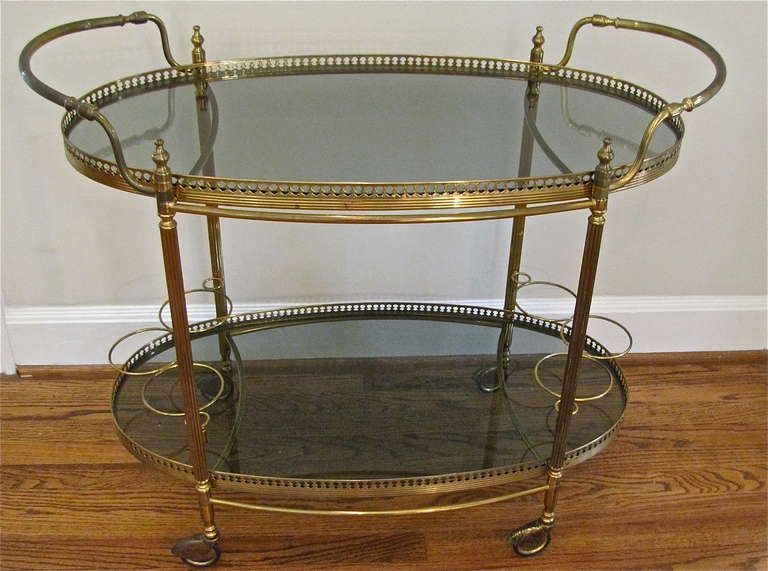 Large French Brass Bar Cart 6