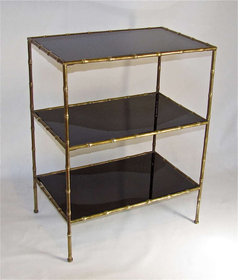 French Bagues Style Faux Bronze Bamboo Side End Table 1