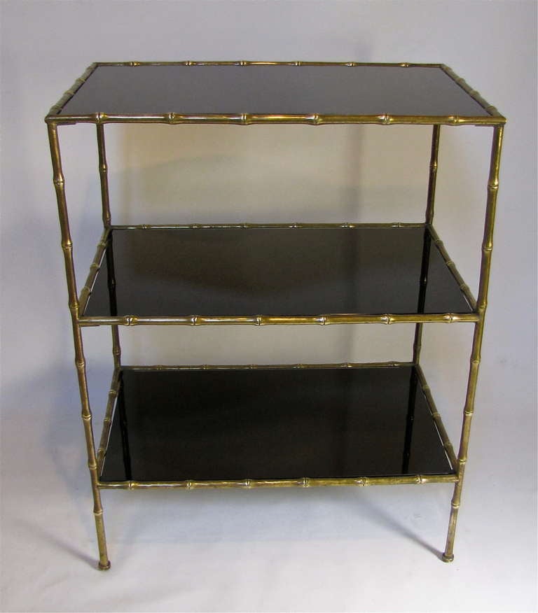 French Bagues Style Faux Bronze Bamboo Side End Table 3