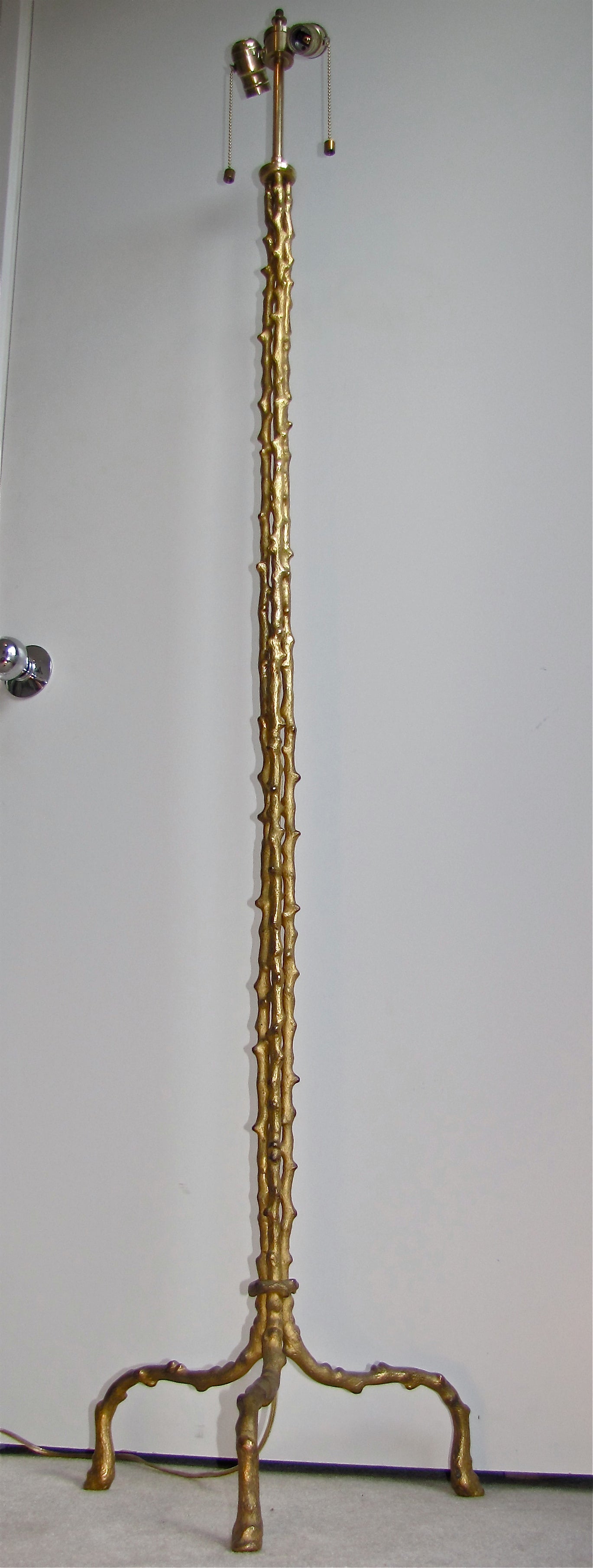 Rare Gilt Bronze Organic Branch Floor Lamp Attributed to Felix Agostini