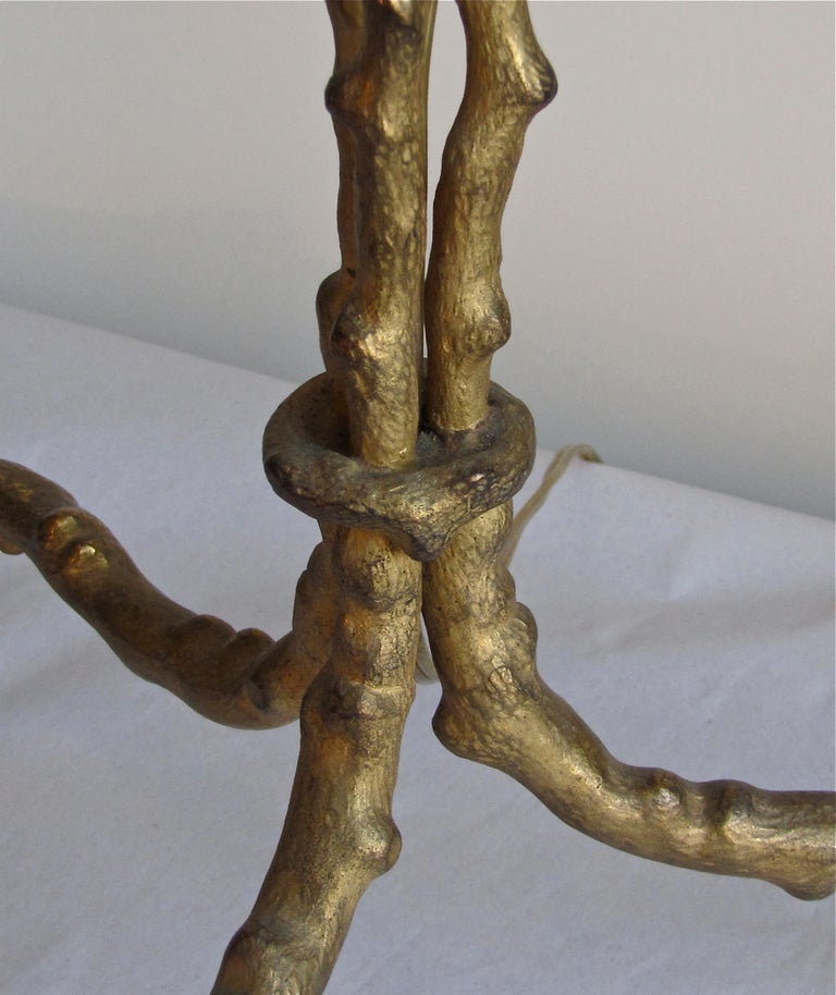 French Rare Gilt Bronze Organic Branch Floor Lamp Attributed to Felix Agostini