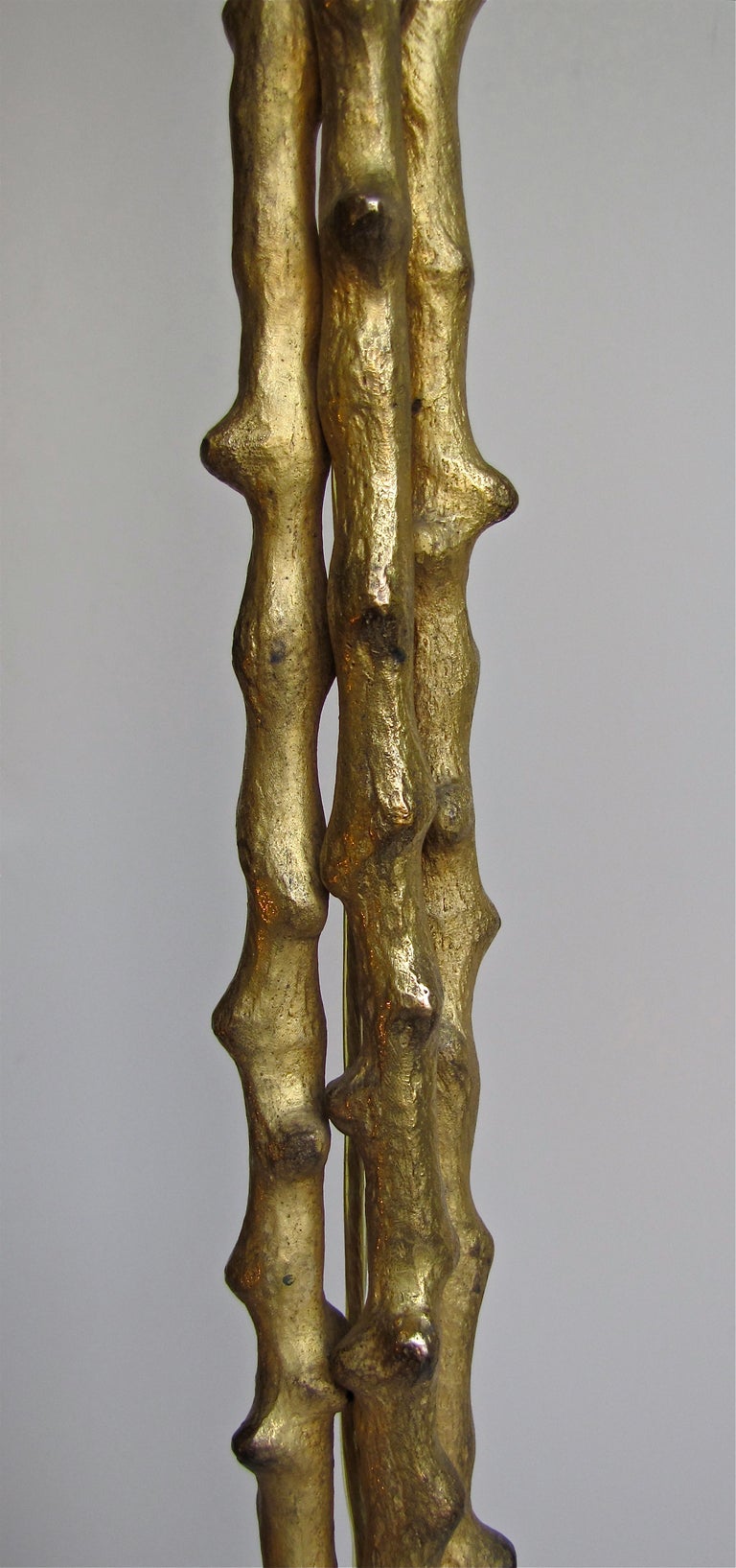 Rare Gilt Bronze Organic Branch Floor Lamp Attributed to Felix Agostini In Excellent Condition In Palm Springs, CA