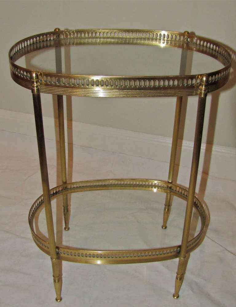 French Brass 2 Tier Side End Table 6