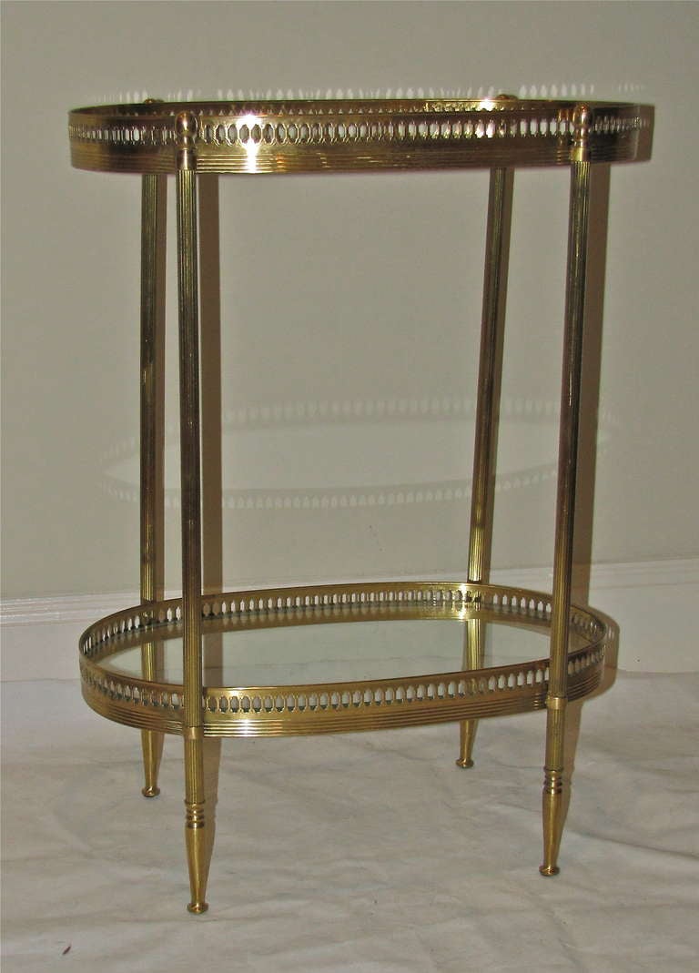 French Brass 2 Tier Side End Table 3