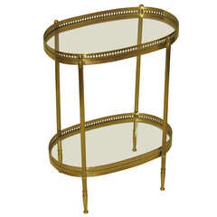 French Brass 2 Tier Side End Table