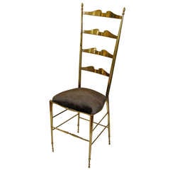 Tall Chiavari Italian Brass Chair