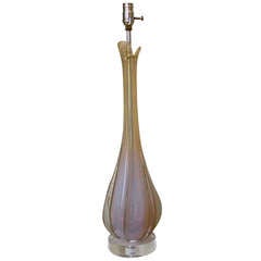 Tall Italian Murano Opalescent Glass Table Lamp 5