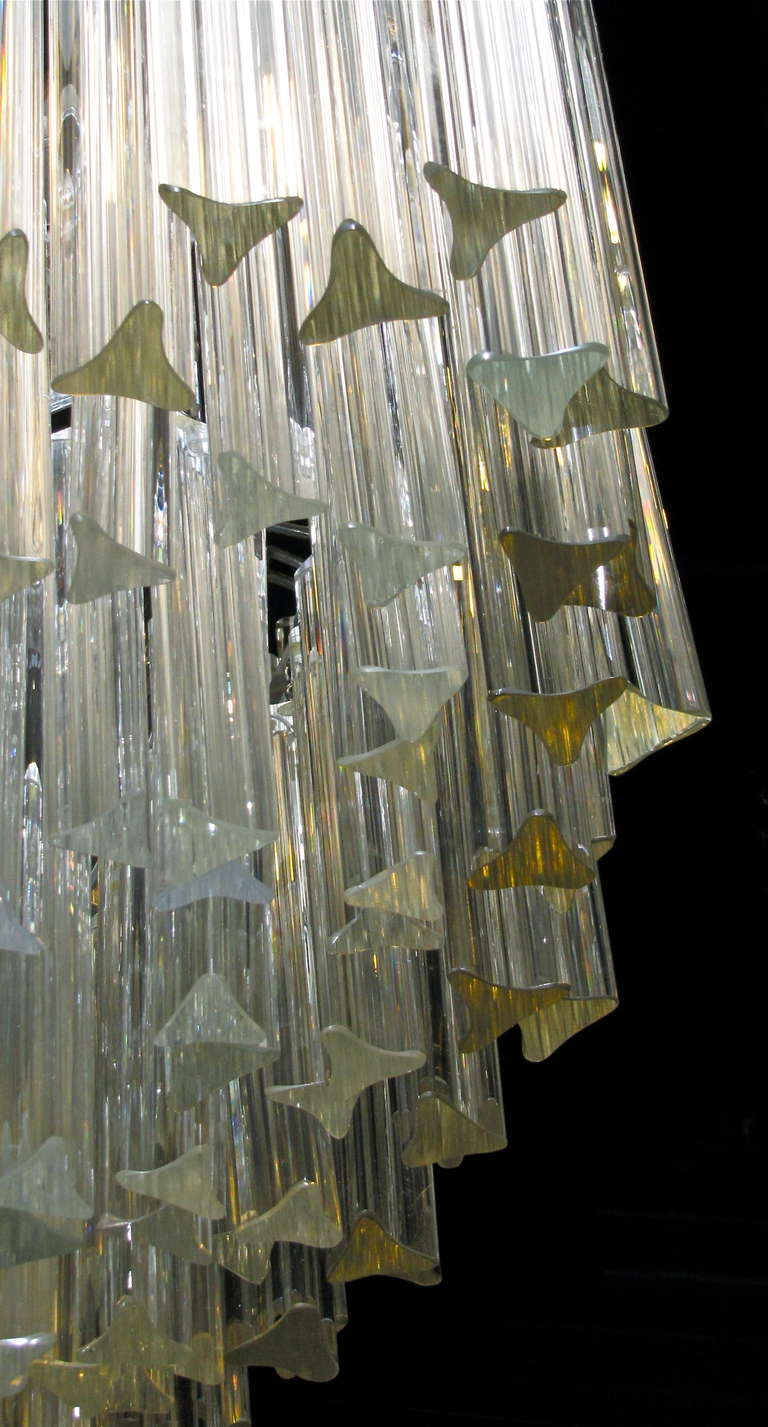 Huge Oval Venini Italian Triedi Crystal Prism Chandelier 1