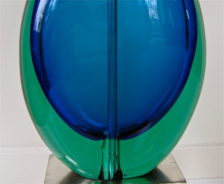 Mid-Century Modern Monumental Flavio Poli for Seguso Murano Glass Table Lamp