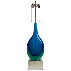 Monumental Flavio Poli for Seguso Murano Glass Table Lamp