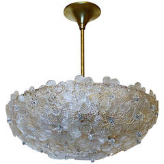 Vintage Barovier Murano Glass Floral Ceiling Pendant Light Chandelier