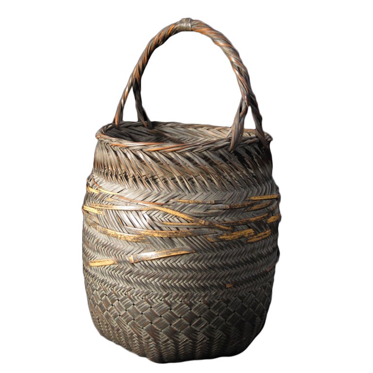 Handwoven Flower Basket from Japan For Sale