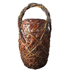 Japanese Hanakago - Large Mixed Bamboo Basket Japanese Hanakago - Large Mixed Bamboo Basket