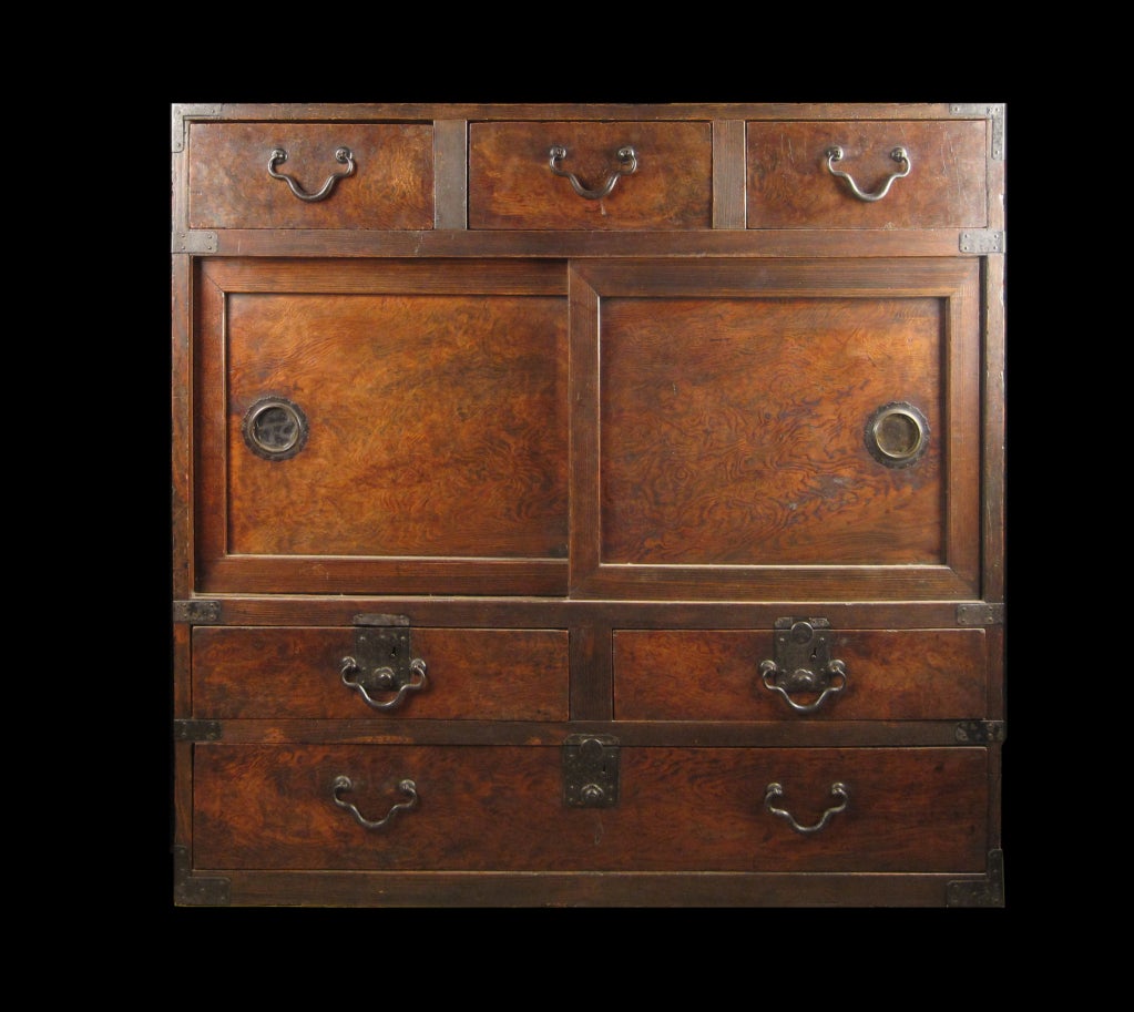 Sugi Burl Merchant Chest from Japan