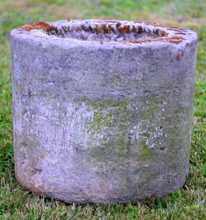 Antique Carved Round Trough