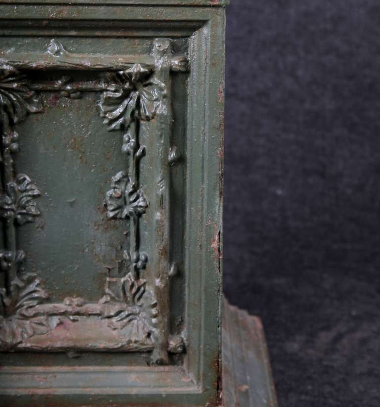 19th Century Antique American Cast Iron Urn and Pedestal For Sale