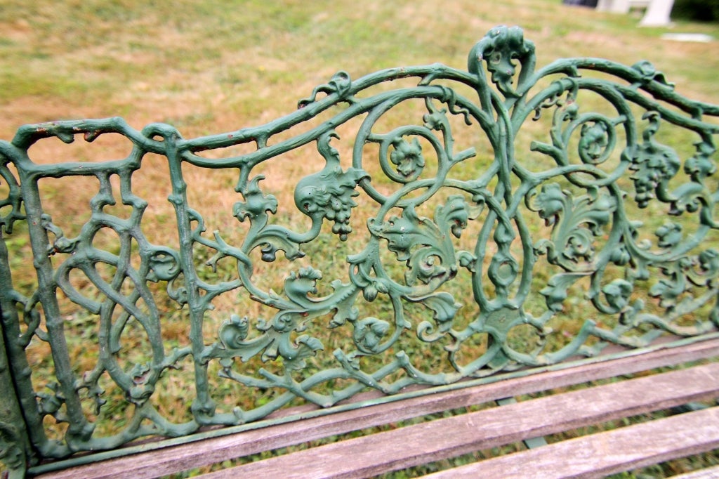 Coalbrookdale Cast Iron Garden Benches In Good Condition For Sale In Sudbury, MA