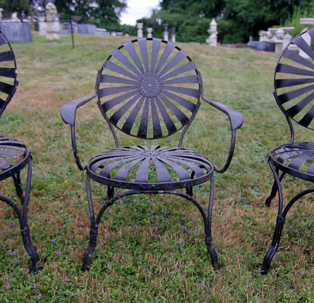 American 1940s Sunburst Chairs, 3 Remaining