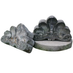 Antique Carved Limestone Finials