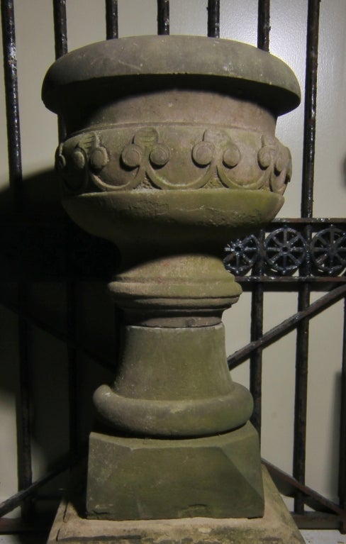 Antique Carved Urn and Base