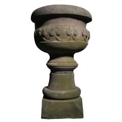 Antique Carved Urn and Base