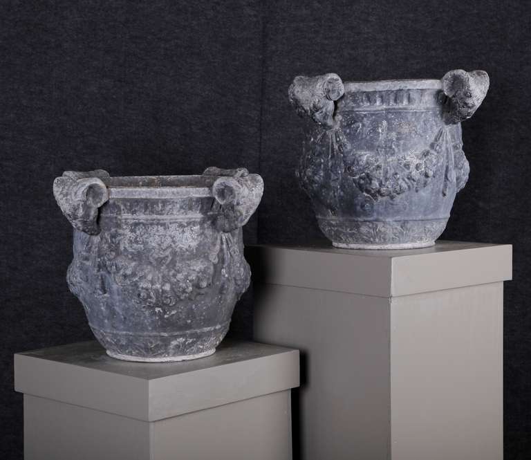 Antique Lead Ram Planters