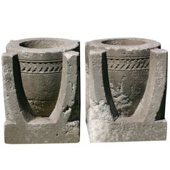 Antique Carved Stone Urn Finials