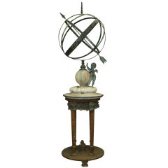 Antique Large Copper Armillary Sundial