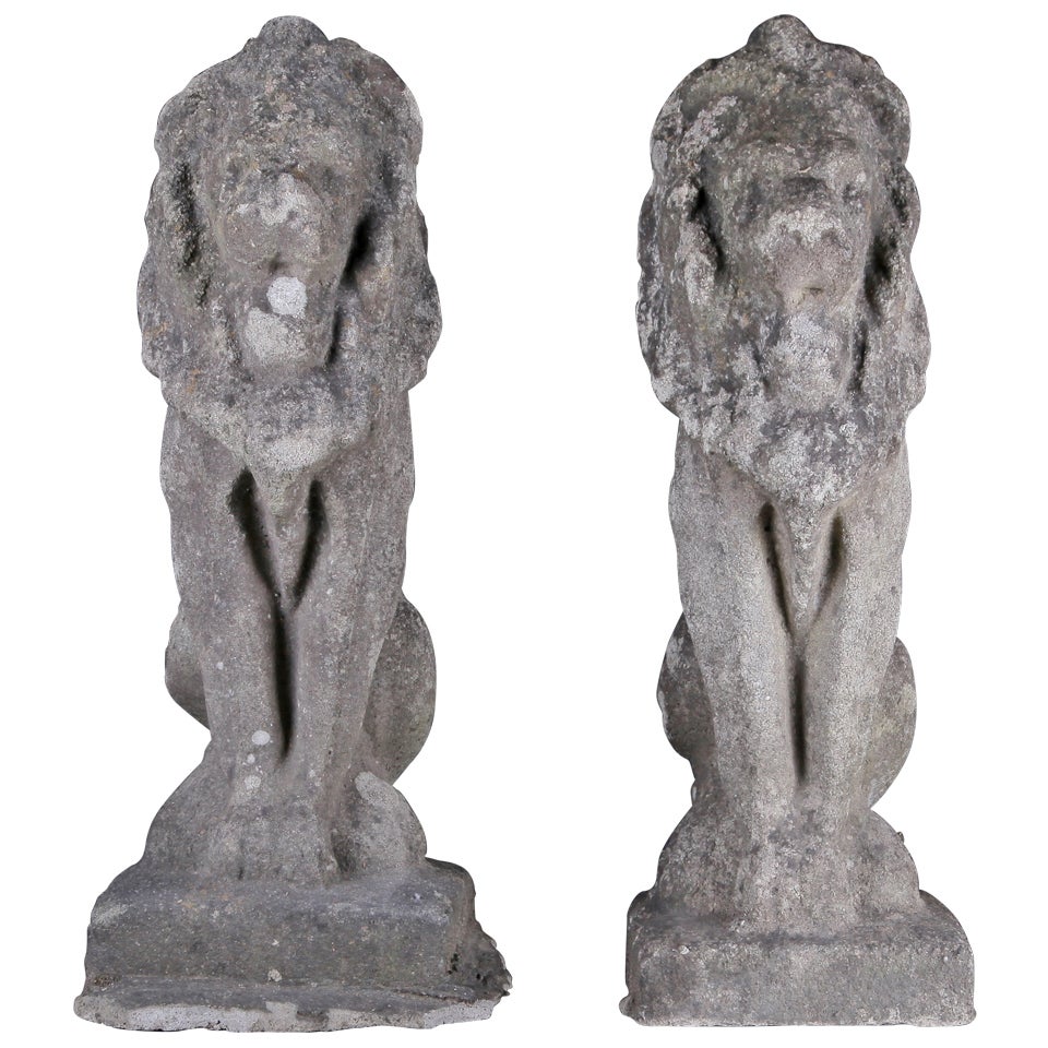 Vintage Lion Pair For Sale