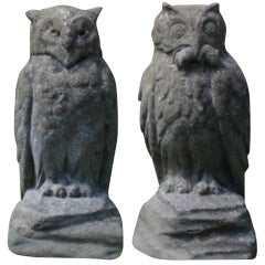 Antique Owl Pair